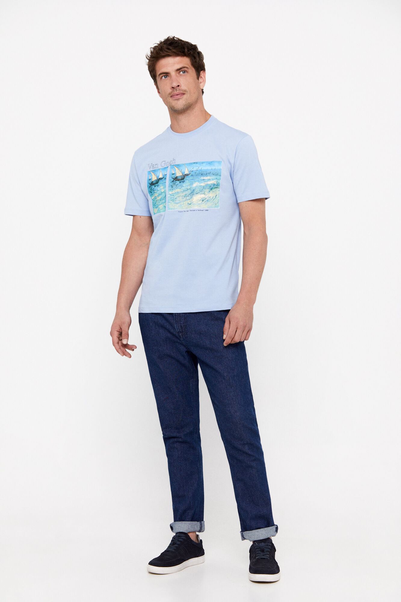 Camiseta com estampa de Van Gogh - Azul