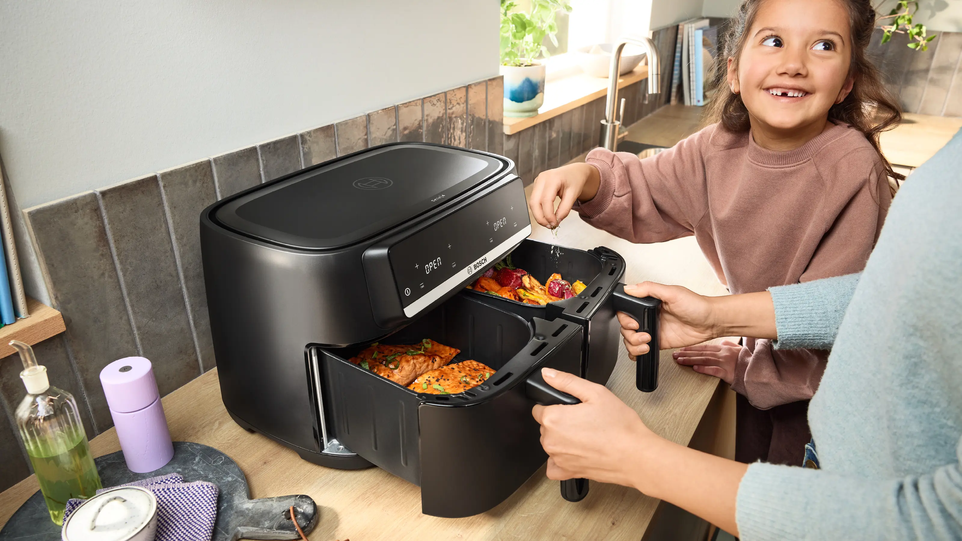 Serie 4 Double Drawer Air Fryer Zwart