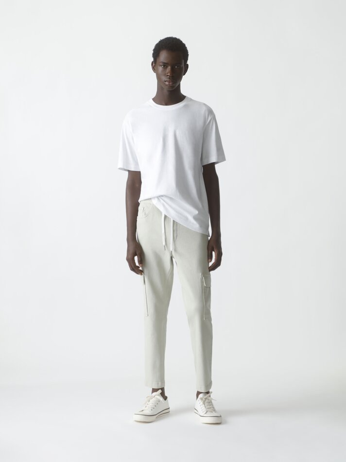 Calça jogger cargo - Off-white