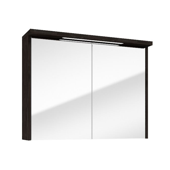 Fontana Grado spiegelkast met verlichting 80cm 2 deuren kasteel bruin