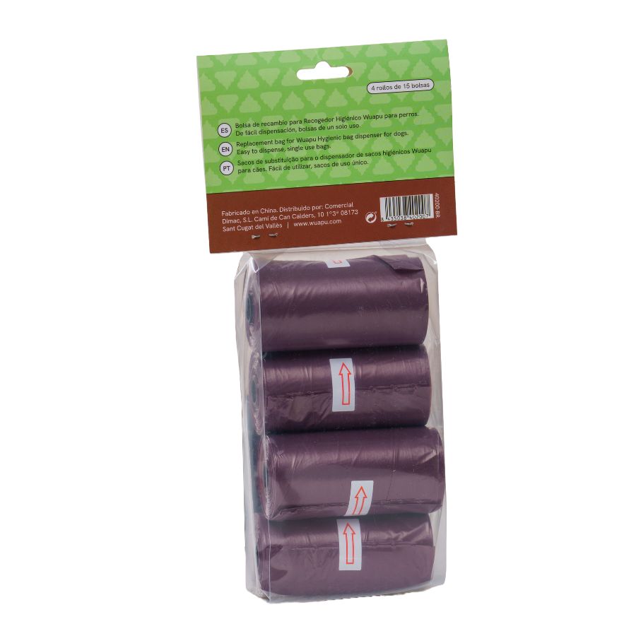 WUAPU 4 ROLOS DE SACOS HIGIÊNICOS MARRONS