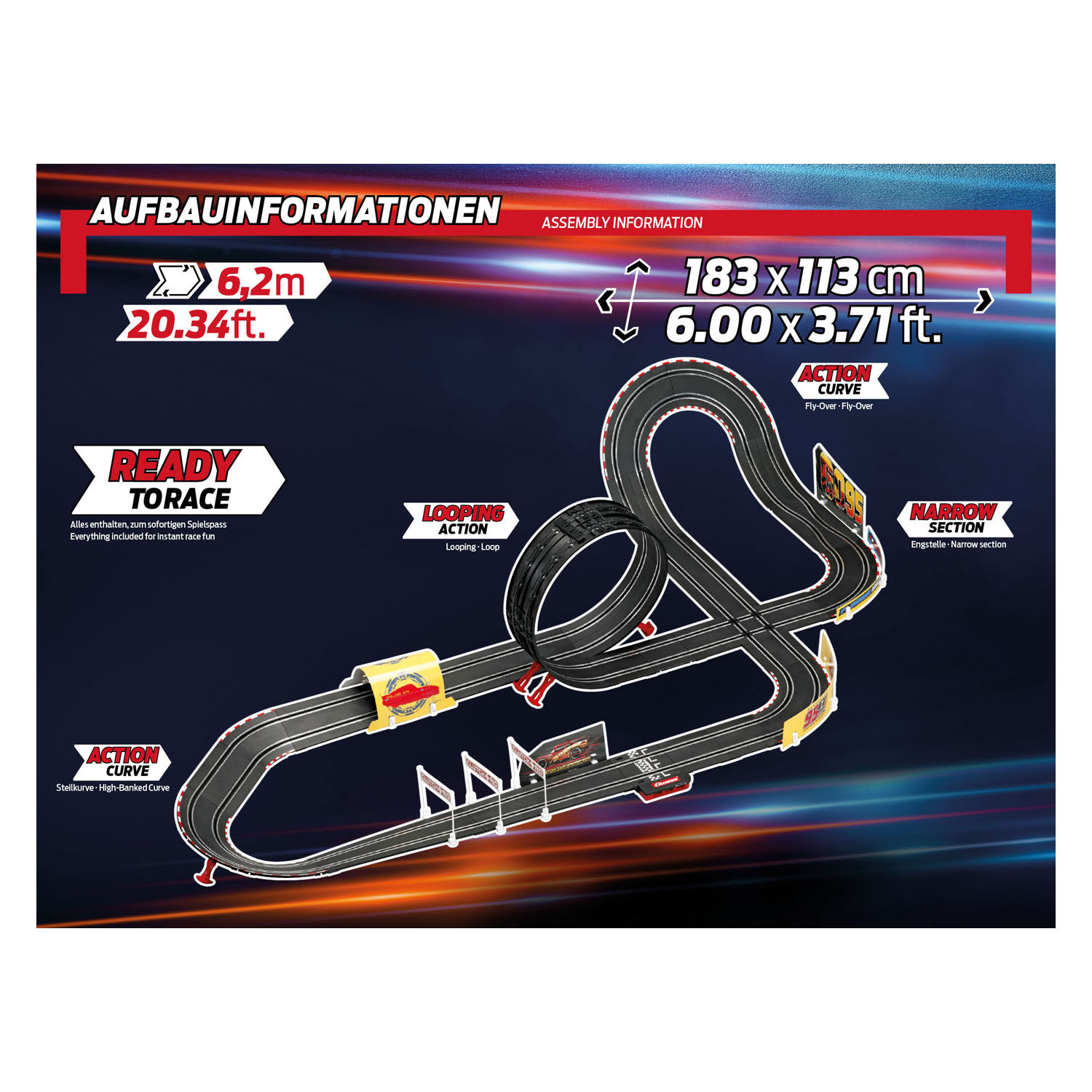Carrera GO!!! Racebaan - Disney Cars Glow Racers