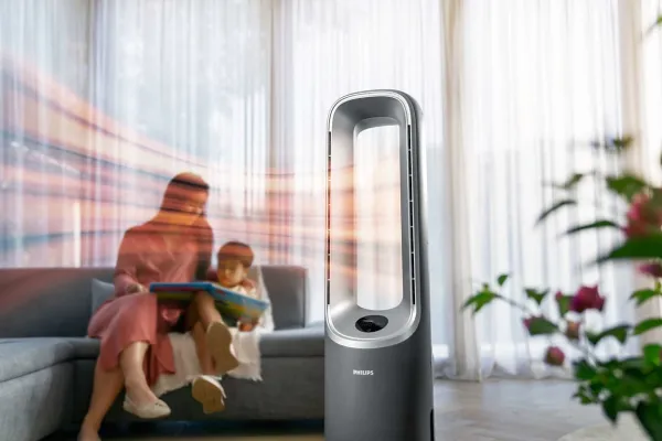 Philips Series 8000 AMF870 - Klingeløs køleblæser/opvarmer/renser - gulvstående - 2200 W - sølv / mørkegrå