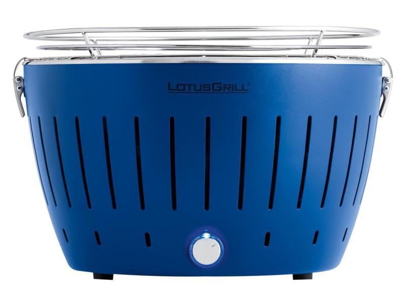 LotusGrill Tischgrill  Original, Tiefblau, Ø 32 cm Grillieren mit Holzkohle auch auf dem Balkon