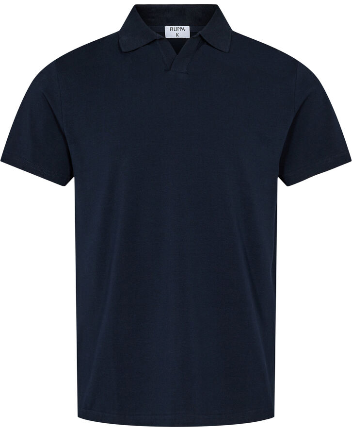Filippa K Stretch Cotton Polo T-Shirt Navy