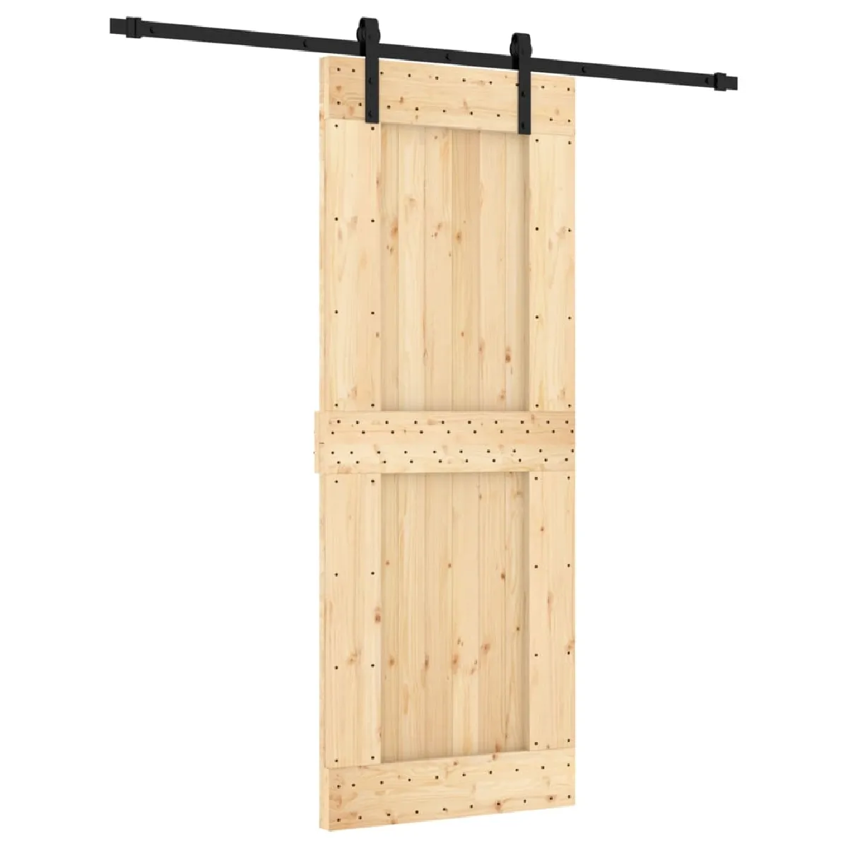 vidaXL Porte coulissante pin massif 80x210 cm