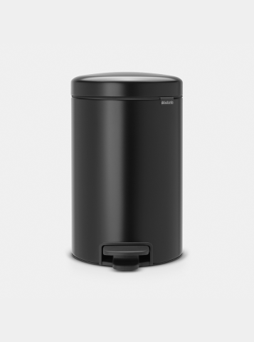 NewIcon Pedaalemmer, 12 liter, kunststof binnenemmer - Matt Black