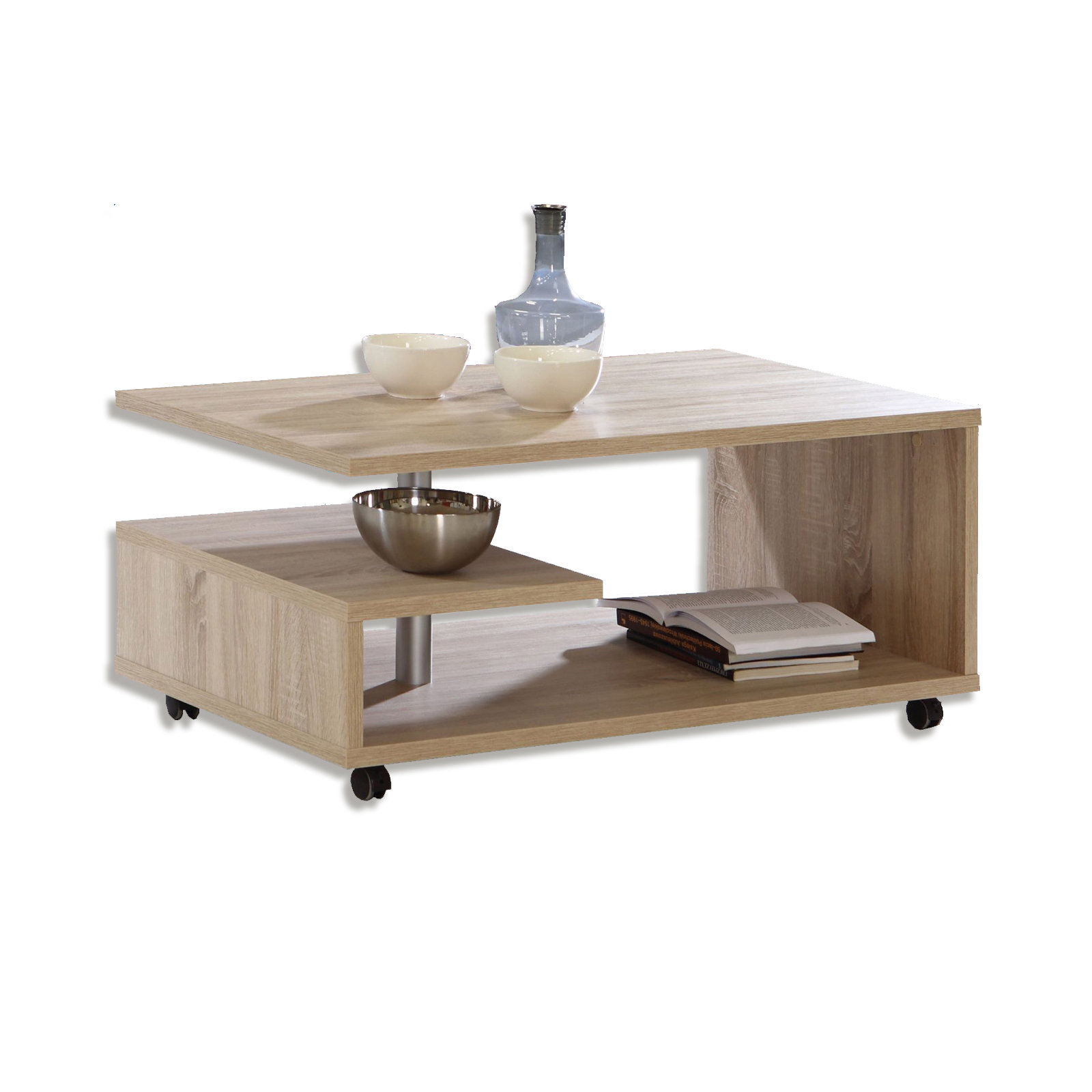 Couchtisch - Eiche Sonoma - rollbar