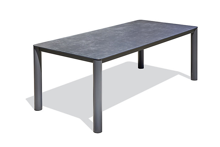 Table de jardin Camargue en aluminium coloris gris anthracite L.220 x l.100 x H.75 cm