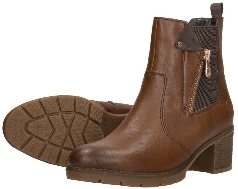 Rieker Enkellaarsjes Hak cognac