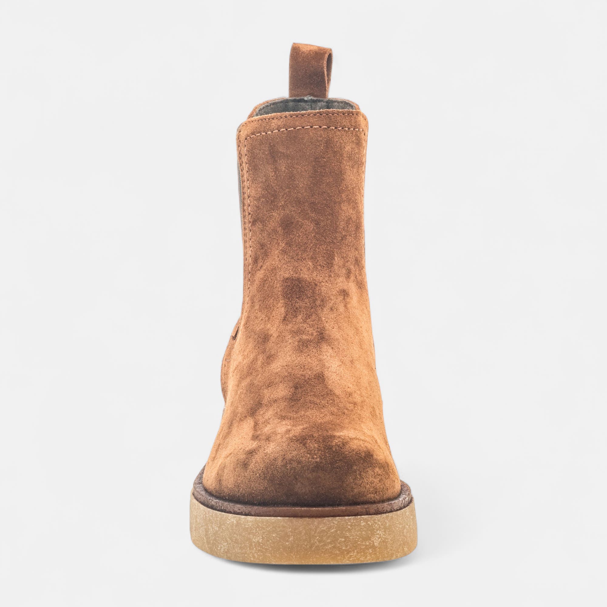 Boots chelsea Femme en cuir camel