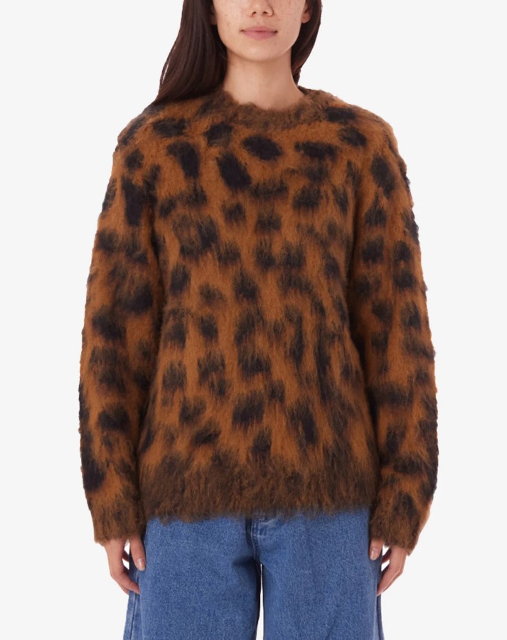 Obey Dottie Crew Sweater Bone Brown
