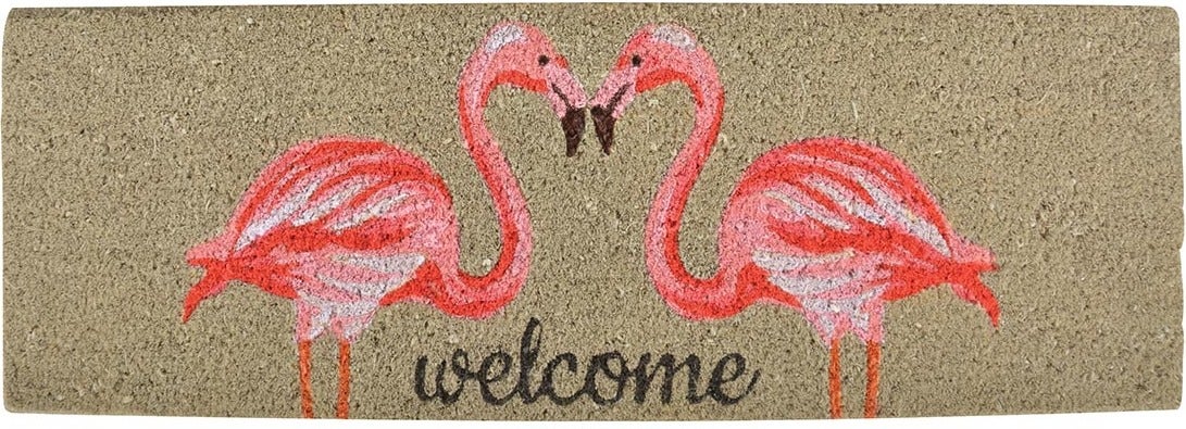 Esschert Design kokosmat flamingo naturel 75 x 25 cm