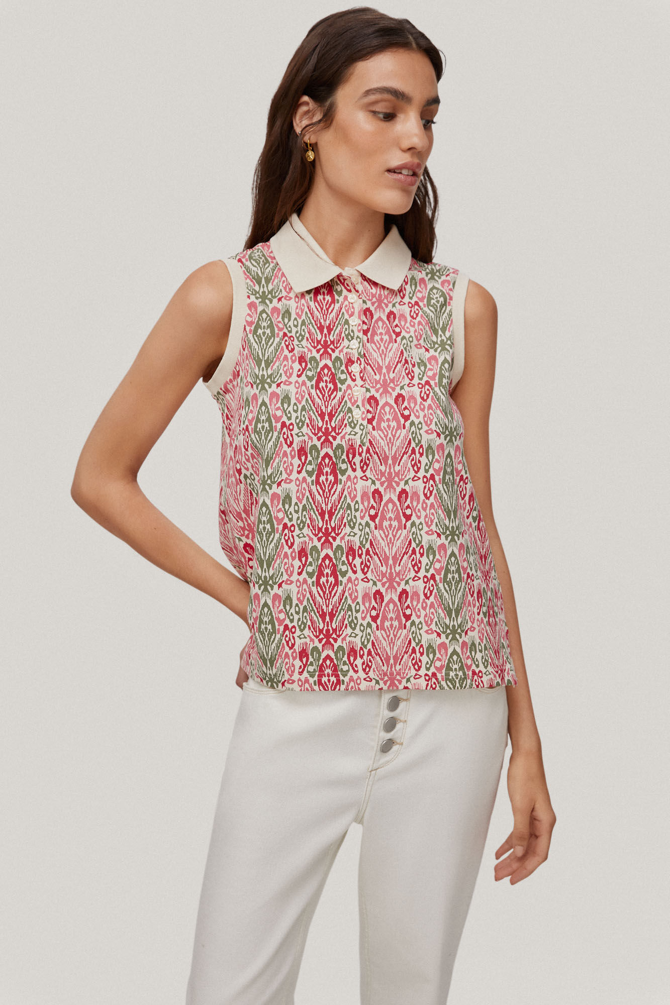 Camisa polo estampada sem mangas - Vários modelos