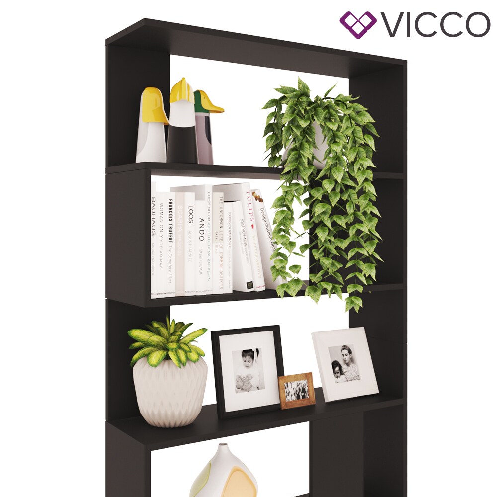 VICCO Raumteiler Schwarz Regal 5 Fächer 80 x 162,6 x 23,6 cm (BxHxT) modern