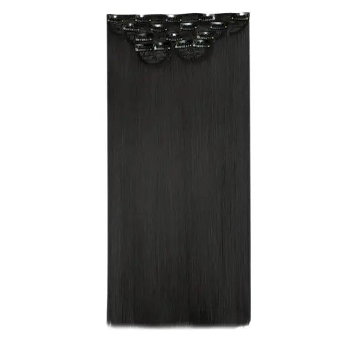 Super Thick 22 Inch 5 Piece Straight Clip In Hair Extensions Natural Black
