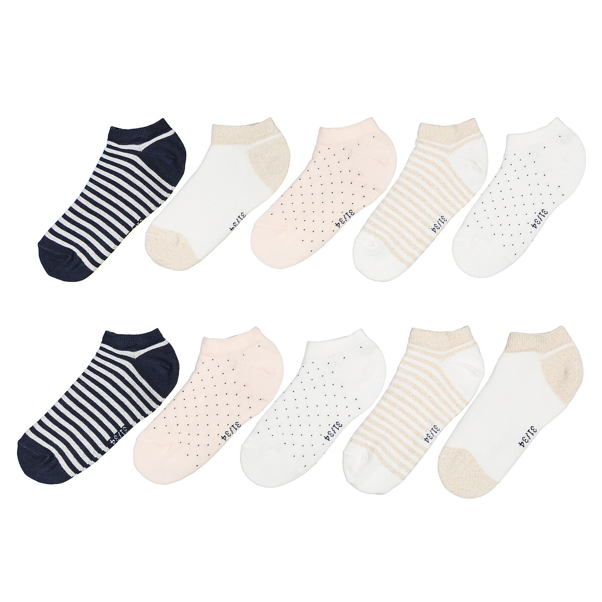 COLEÇÃO LA REDOUTE<br>Conjunto de 10 pares de meias estampadas