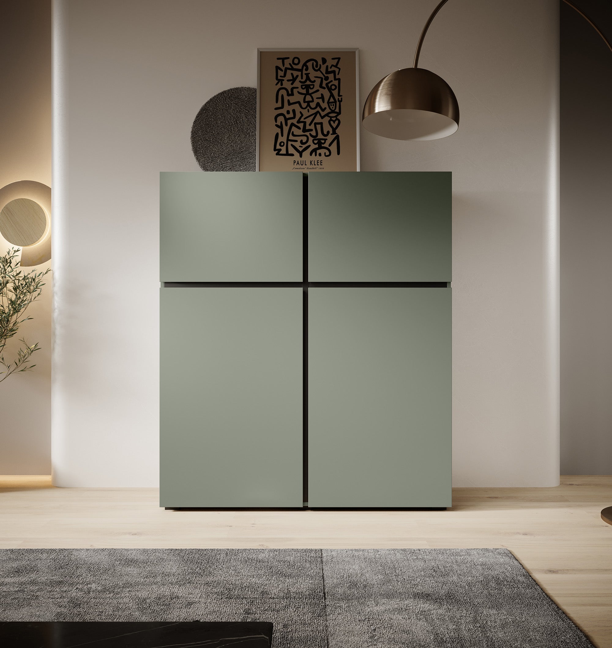 Meubella - Dressoir Cainan - Groen - 119 cm - Hoog