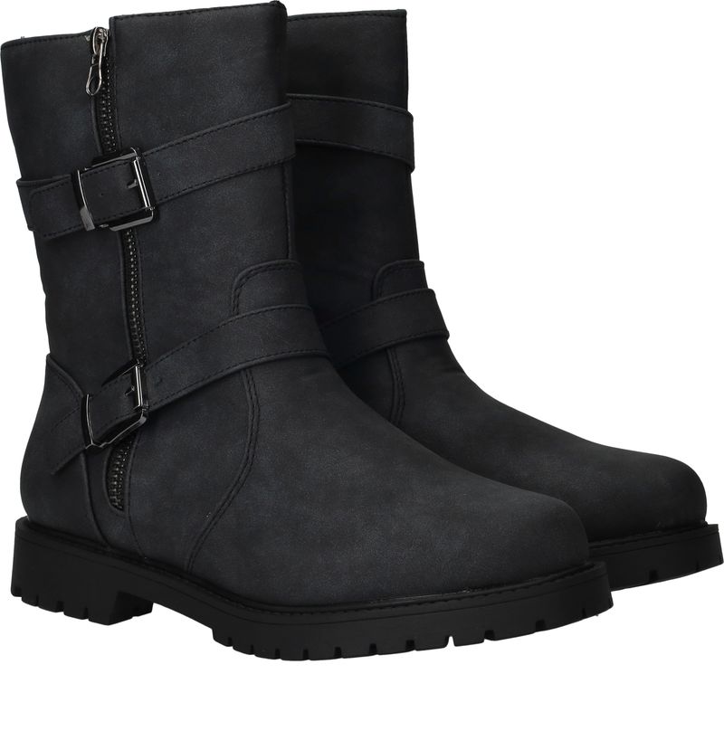 DSTRCT Bikerboots Zwart Dames