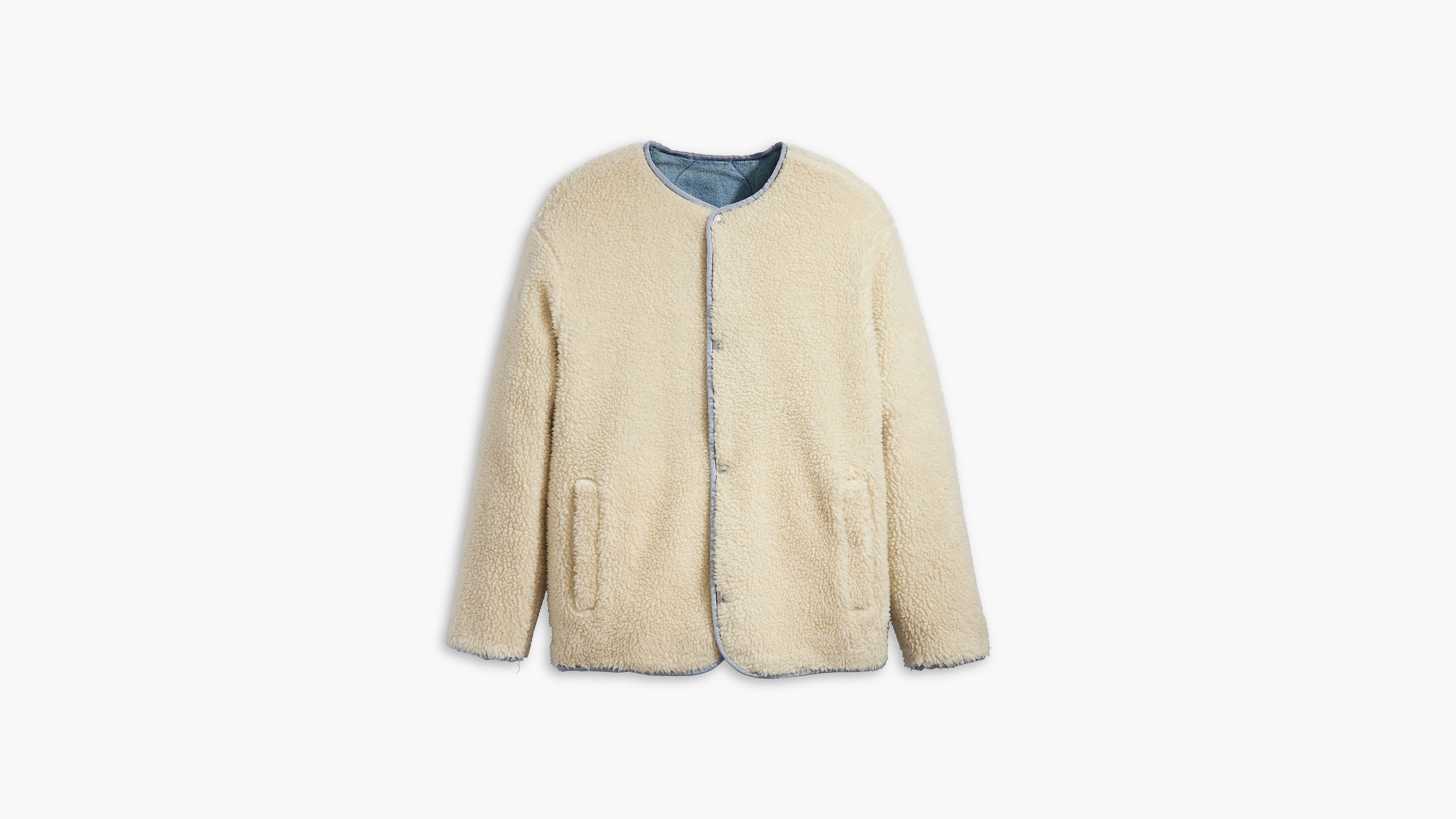 Veste cardigan doublée réversible Abbotts - Funny Faces - Bleu