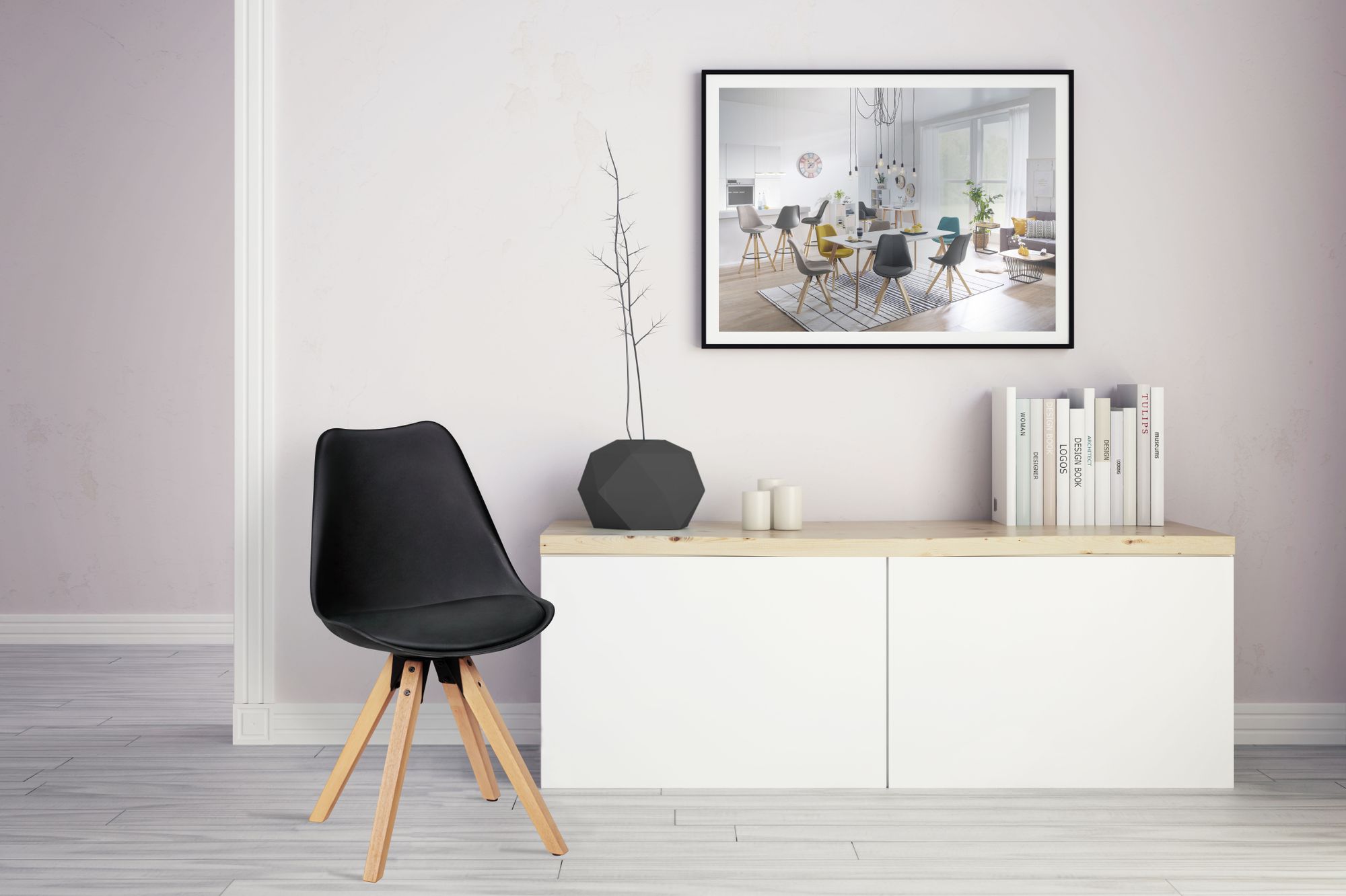 KADIMA DESIGN 2er Set Esszimmerstühle LUND: Samtbezug und Holzbeine, Skandinavisches Design, Komfortables Sitzen, Verschiedene Farben