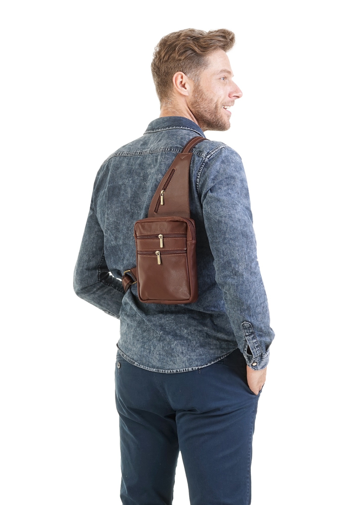 Piké Umhängetasche echt Leder, Made in Italy