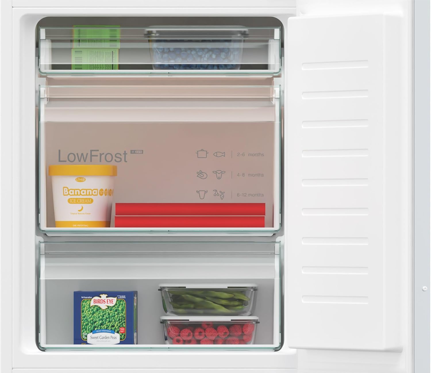 SIEMENS KI86VVSE0 iQ300 Einbau Kühl-Gefrier-Kombination, Made in Germany, 229 kWh pro Jahr, 183 L, hyperFresh Frischesystem, lowFrost weniger Eisbildung, LED-Innenbeleuchtung, bigBox, Schlepptür