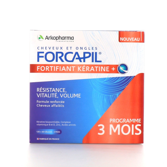 Forcapil Fortifiant Keratine + : cheveux et ongles abîmés