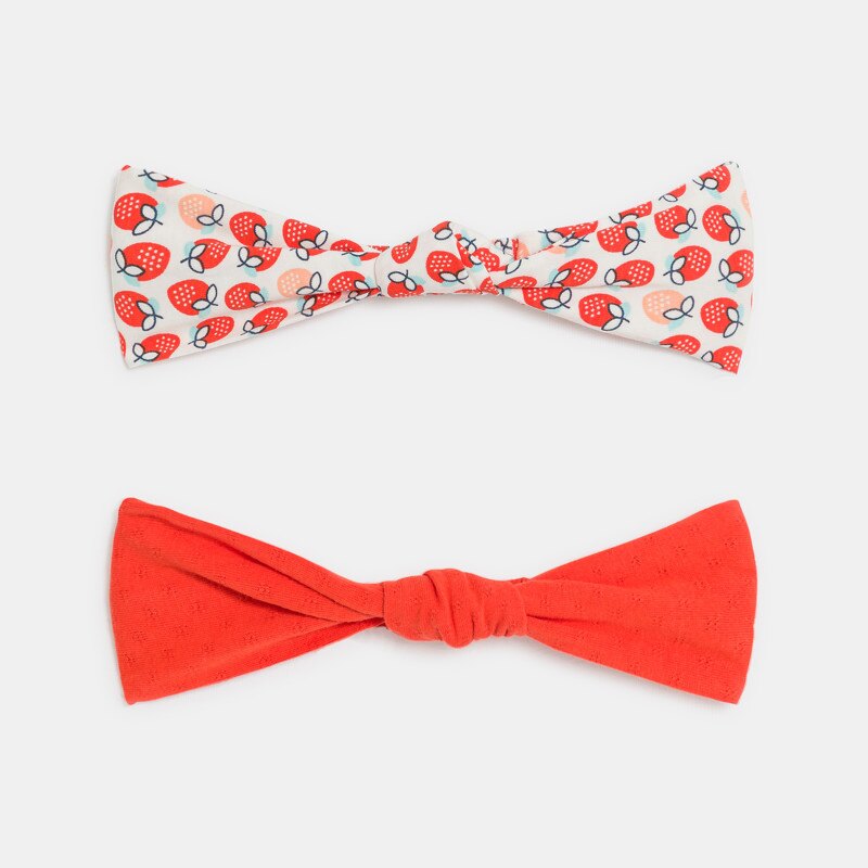Headband noué orange bébé fille (lot de 2) Orange