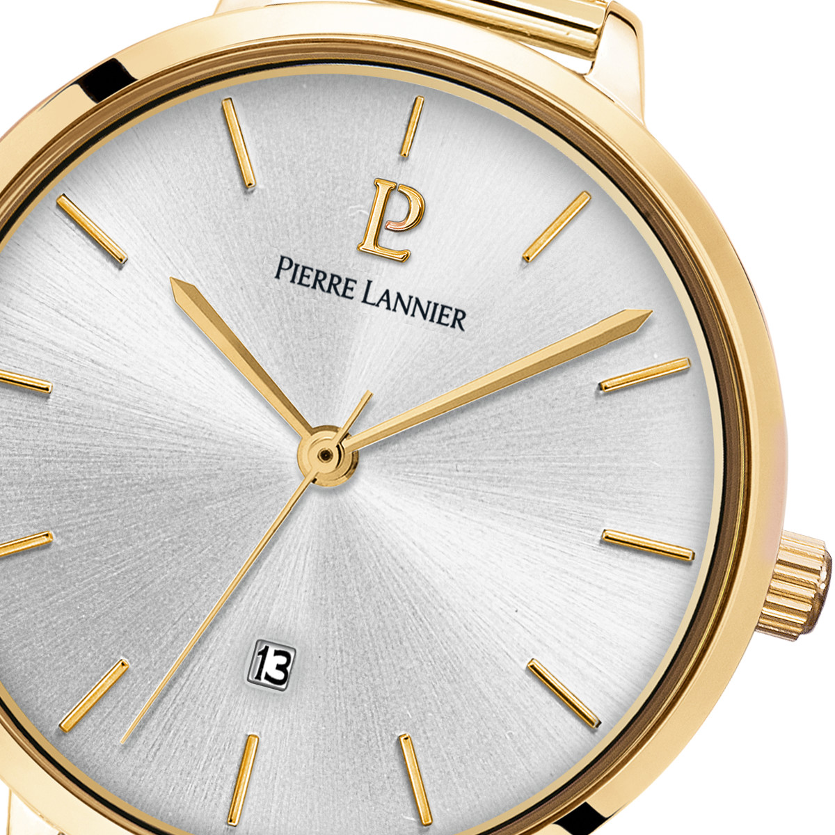Montre Pierre Lannier femme acier doré jaune maille milanaise