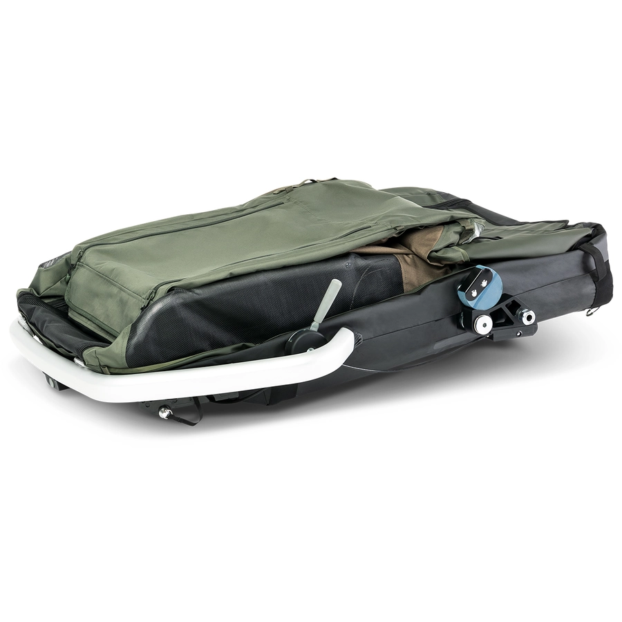 CROOZER Hundefahrradanhänger Dog Tammo Moss green inklusive Hundebett Asphalt grey