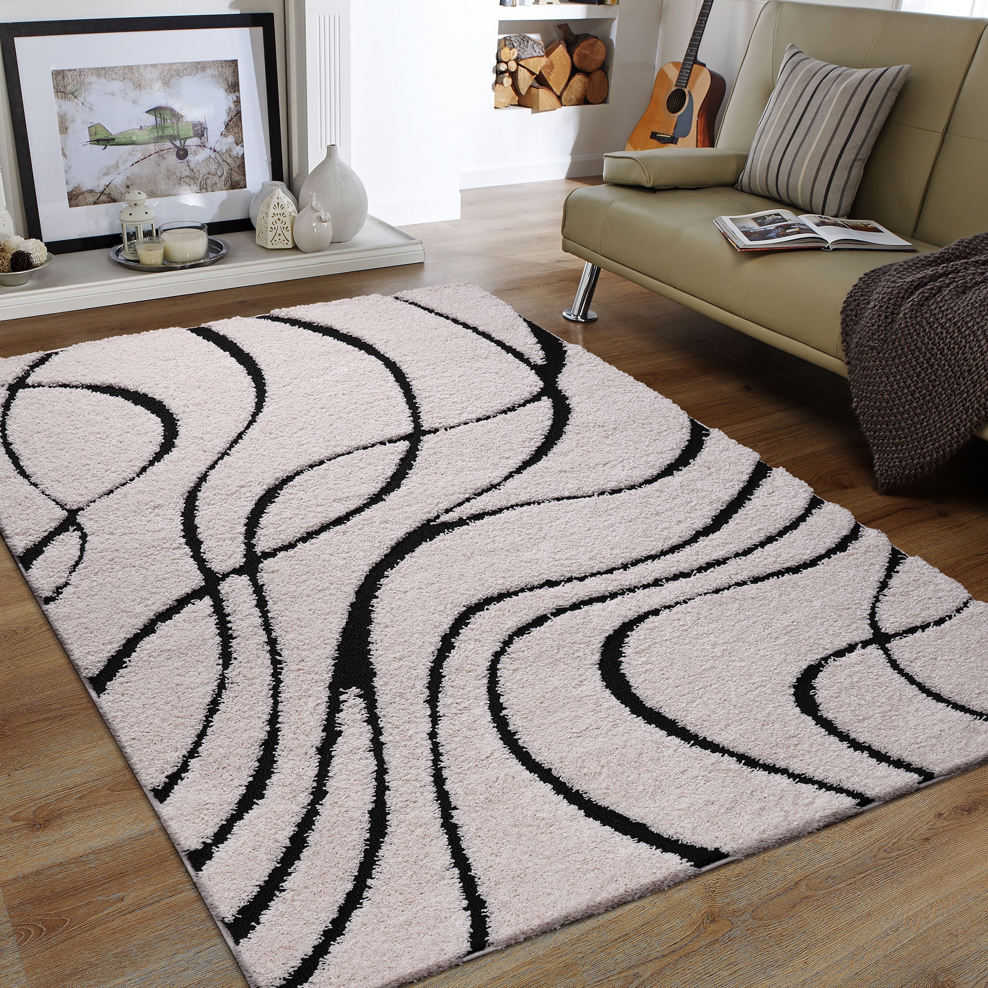 Sanat Hochflor-Teppich »Luxus 3503« rechteckig 30 mm Höhe robuster Langflor, weich, Wohnzimmer, Schlafzimmer