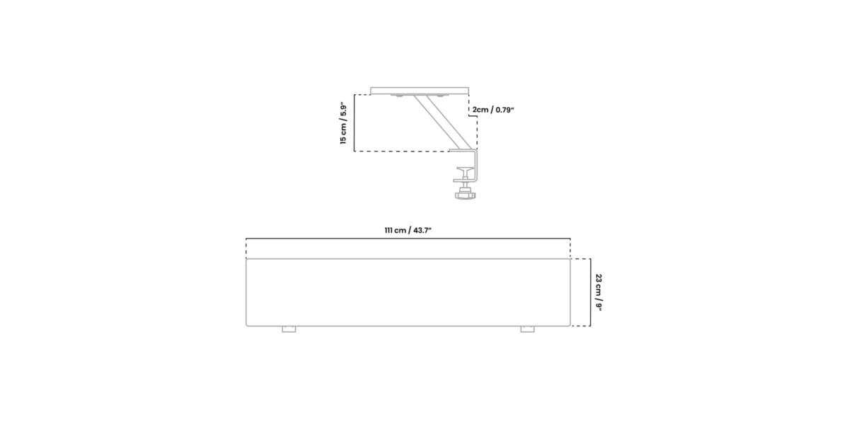 ArozziArena Desk Riser Large - White bevestiging  (Wit)