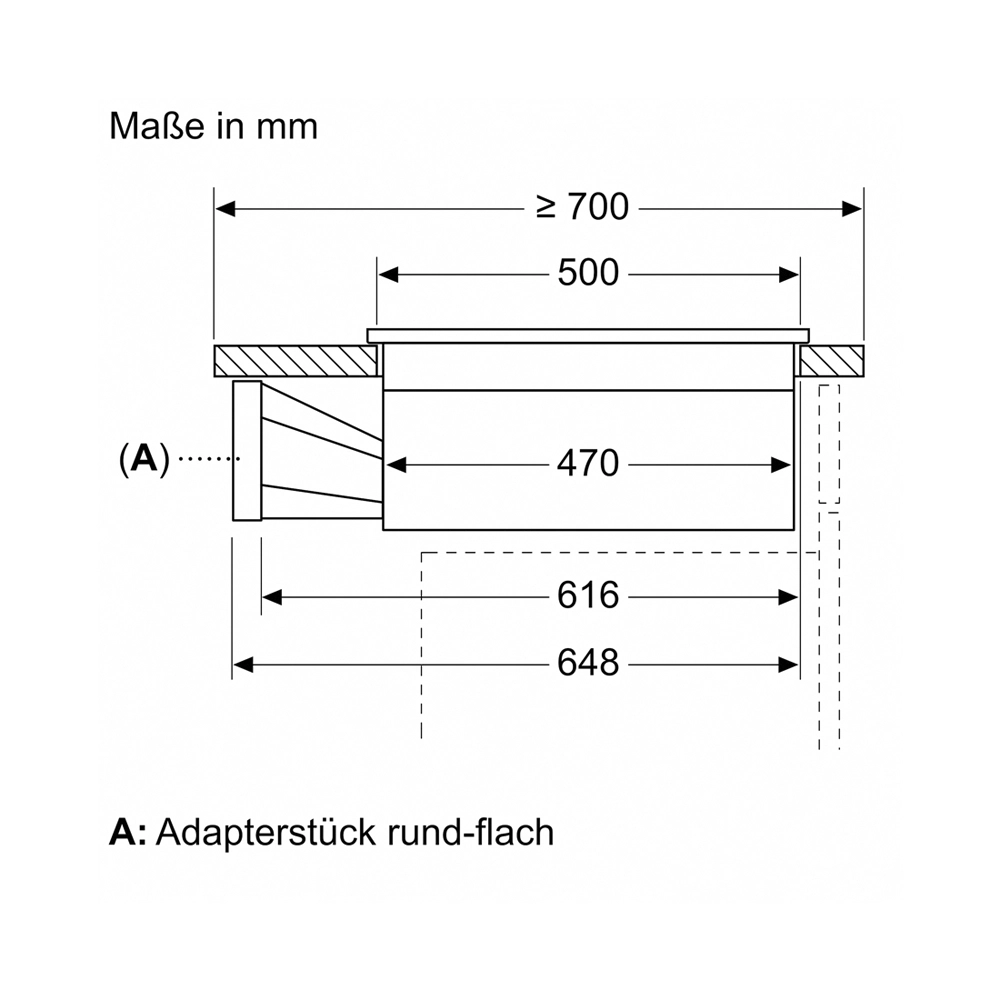 Bosch PVS801B16E Induktionskochfeld flächenbündig mit integriertem Dunstabzug 80cm