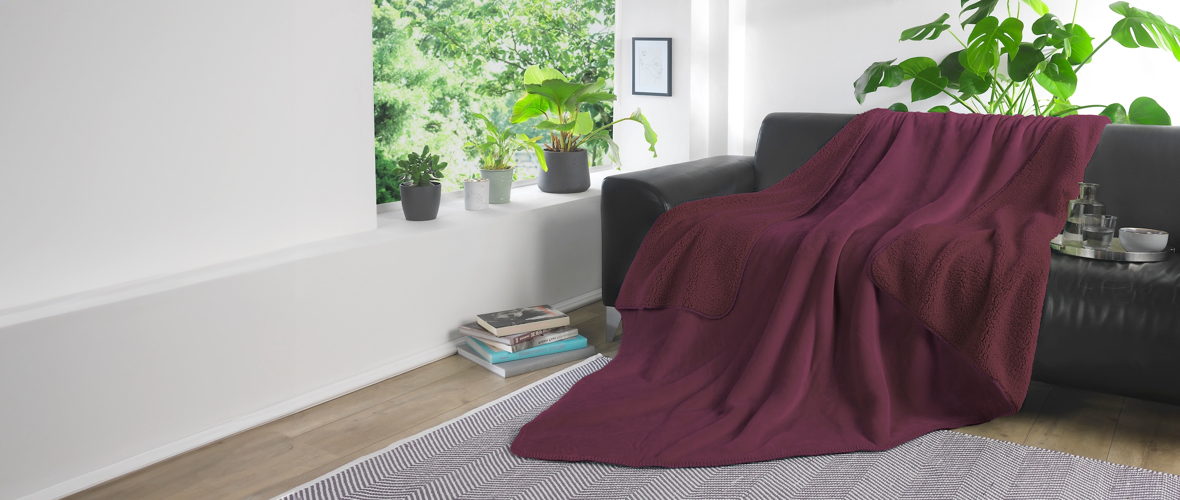 KiNZLER Wohndecke »Demi Flausch« Uni Farben, mit Wendefunktion, Kuscheldecke, 150x200 cm