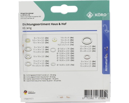 Afdichtingsset voor huis & tuin, 65 stuks