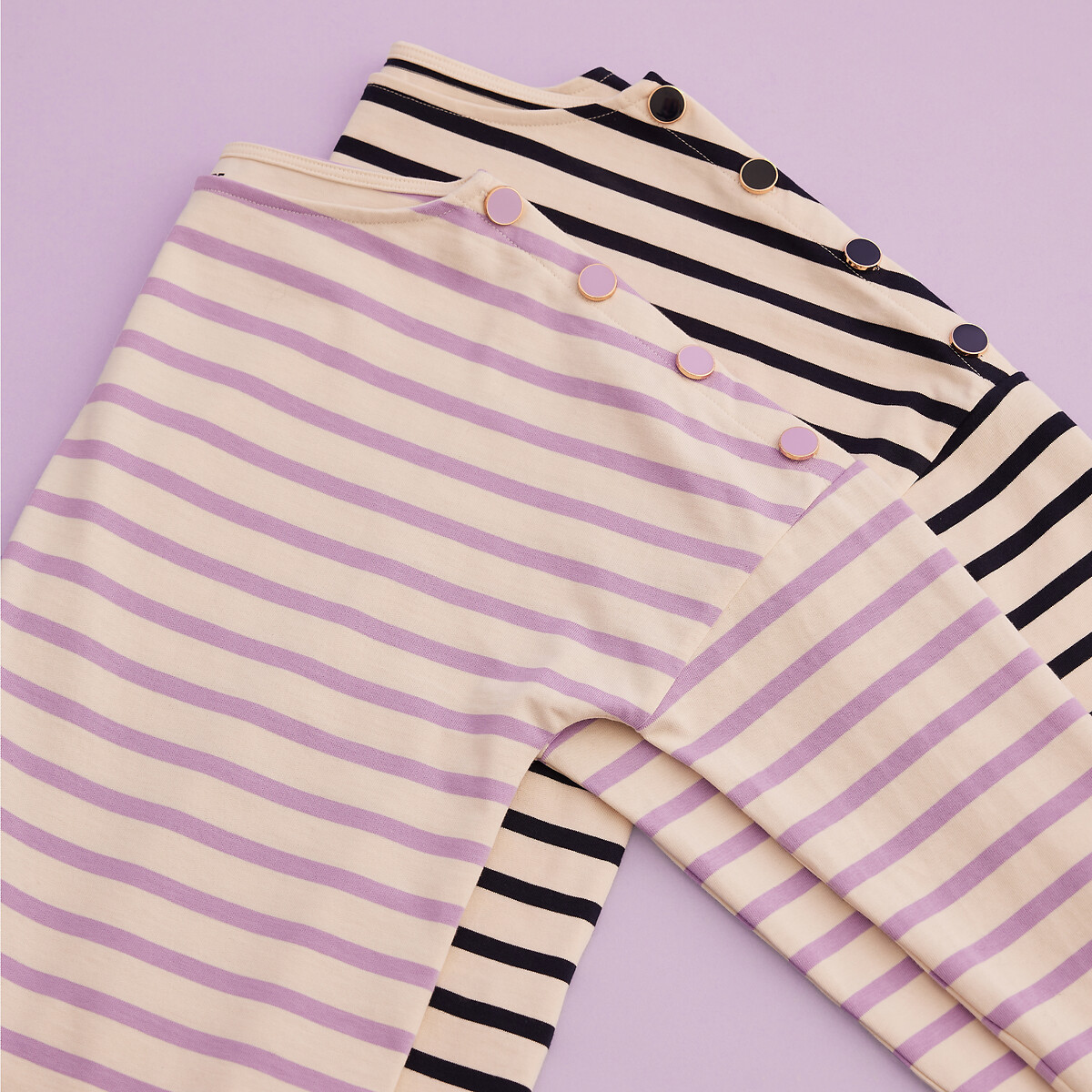 COLEÇÕES LA REDOUTE<br>Camisa azul marinho com volume solto, Signature AIMIE
