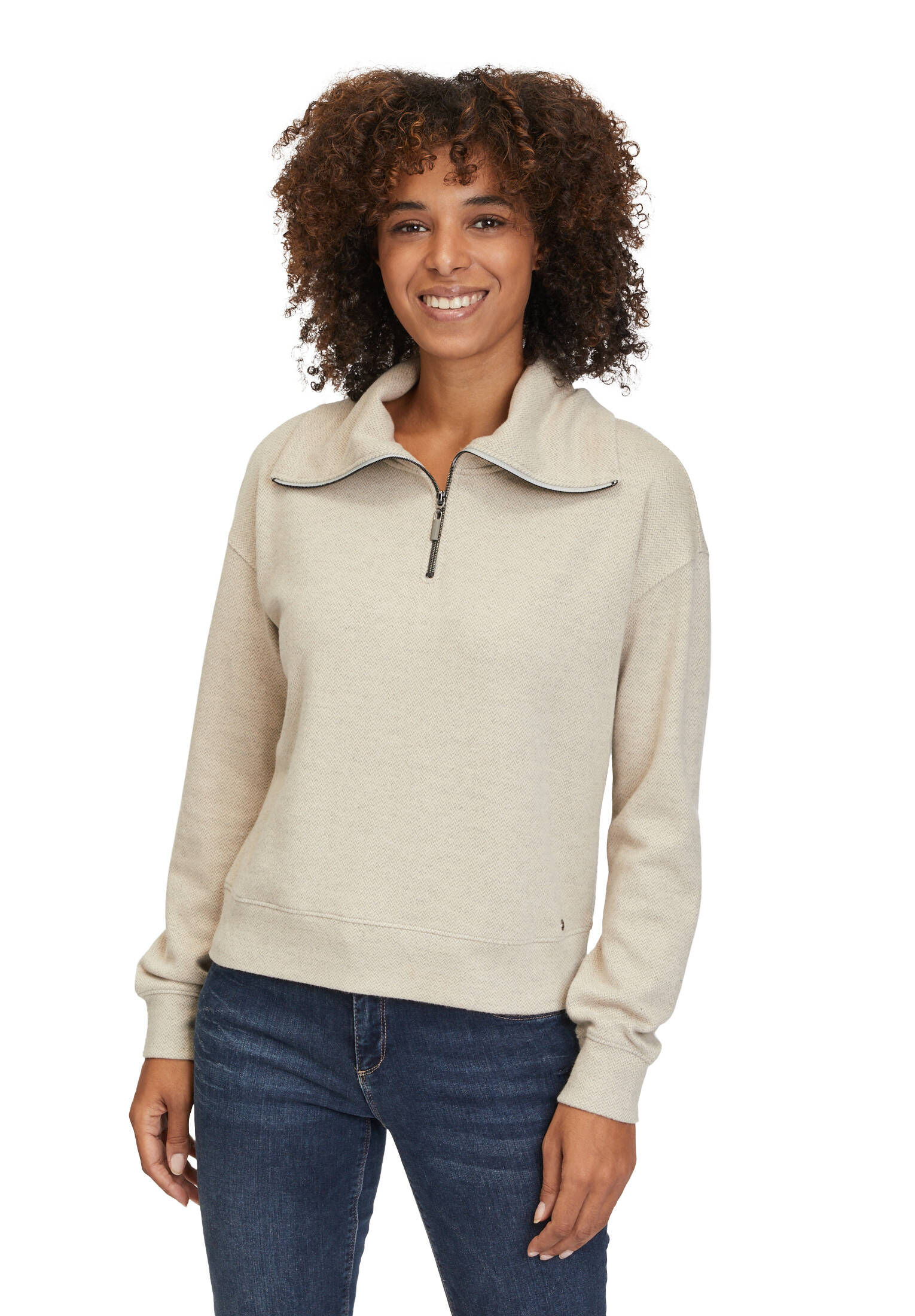 Betty & Co| Damen Sweatshirt mit Kragen