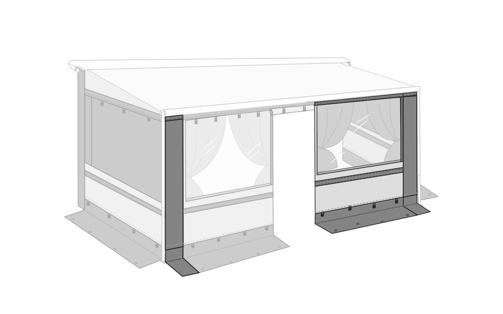 Fiamma Privacy Room CS light Frontpanel für Markisenvorzelte 20 cm