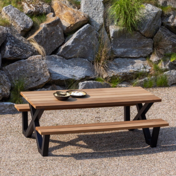 WOOOD picknicktafel Tablo ayous zachthout 206 x 145 cm