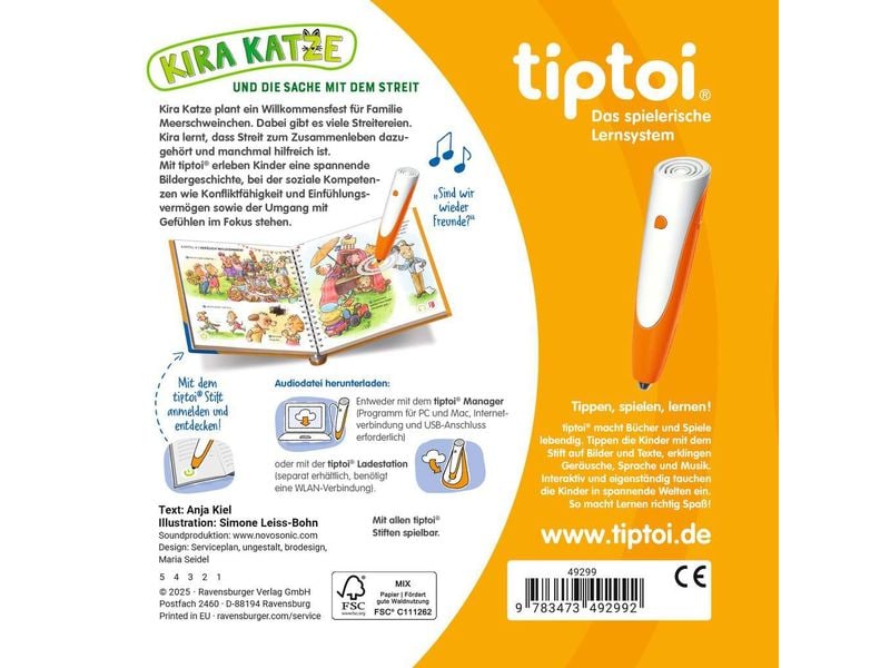 tiptoi Lernbuch Kira Katze und die Sache mit dem Streit Bildergeschichten über den Umgang mit Gefühlen