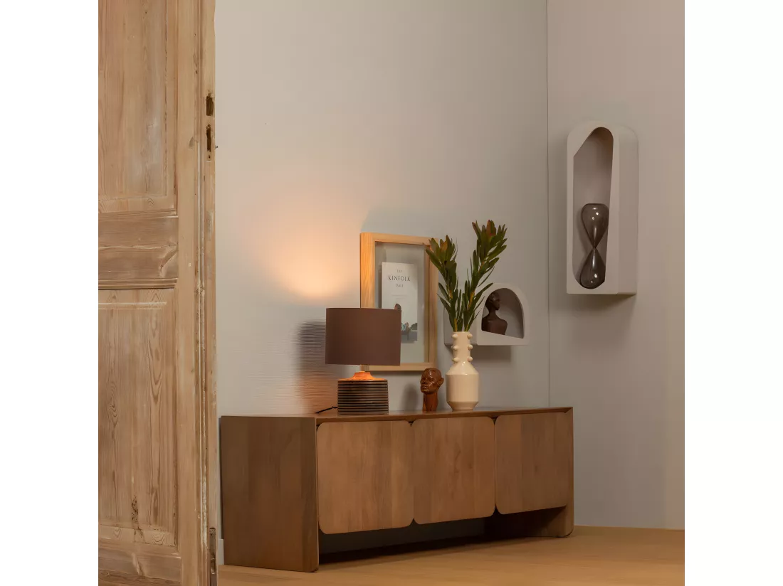 Noam - Étagère murale en bois L35xH24cm - Beige