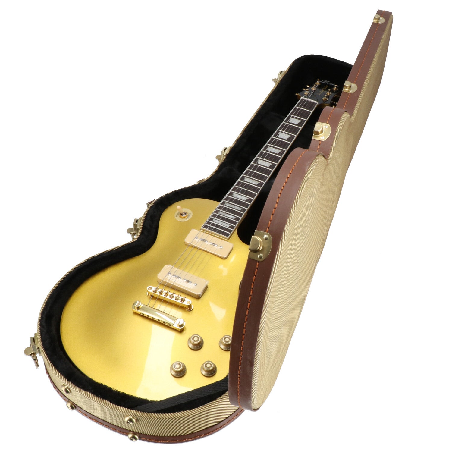 Fazley Protecc PSTW houten koffer voor singlecut elektrische gitaar Tweed