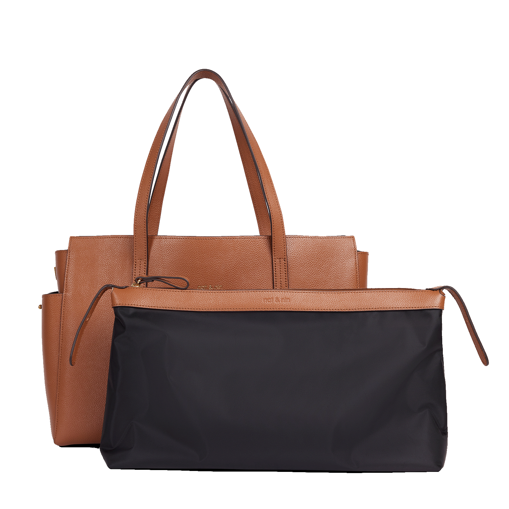 Cabas en cuir motif reptile | Marron