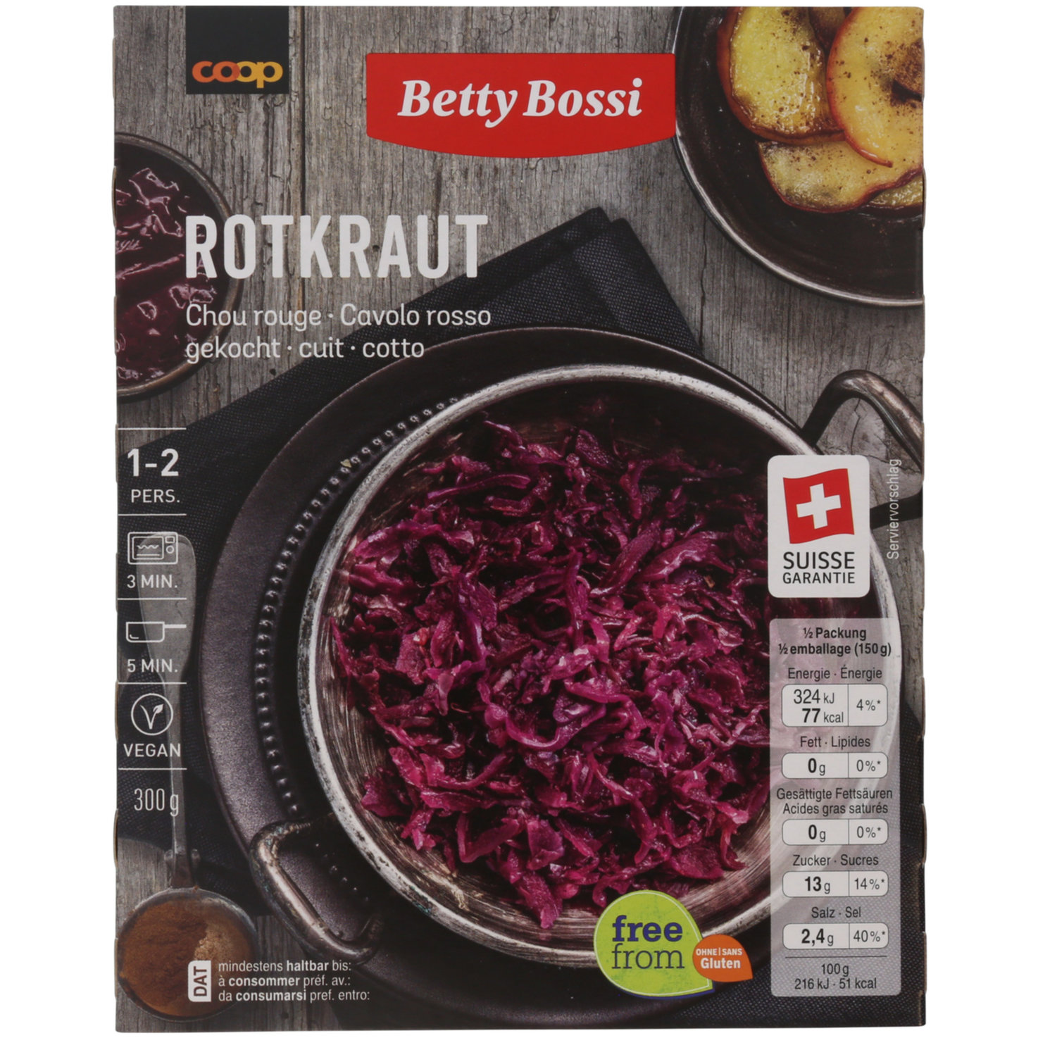 Betty Bossi Rotkraut gekocht -