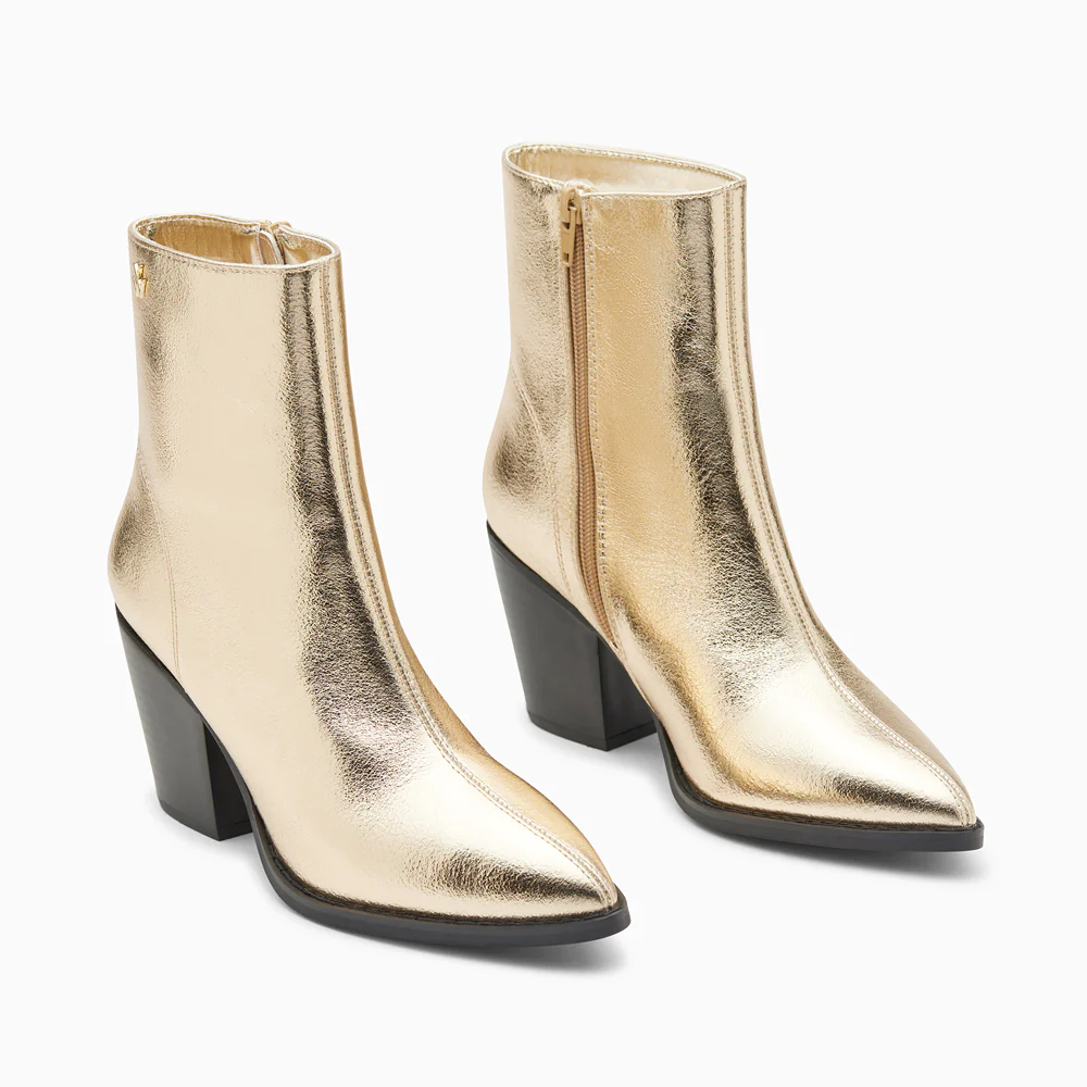 Bottines-Bottines santiags Dina or à talon