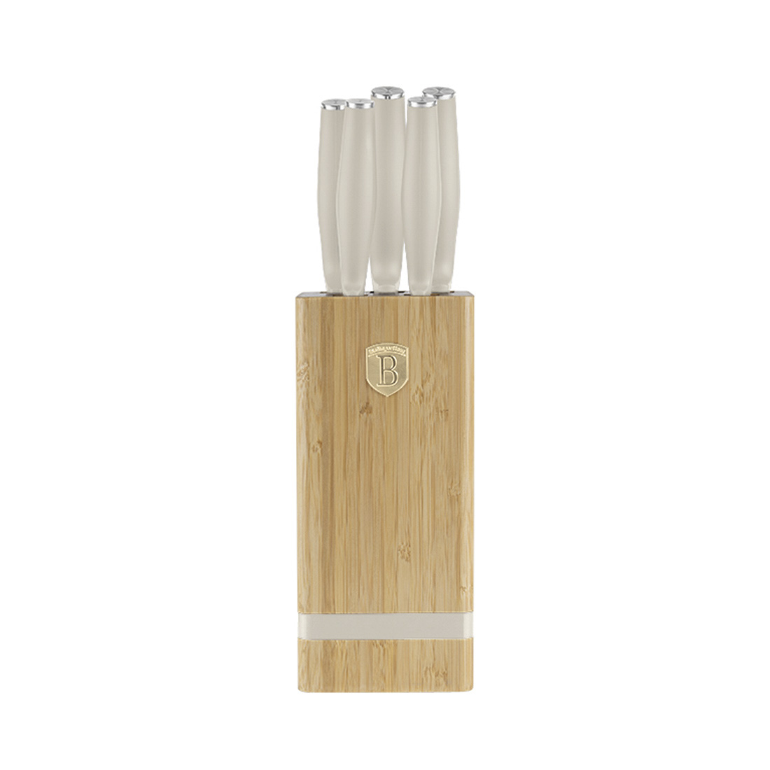 Berlinger Haus 6-teiliges Messer-Set mit Messerblock matt cream Sahara Collection