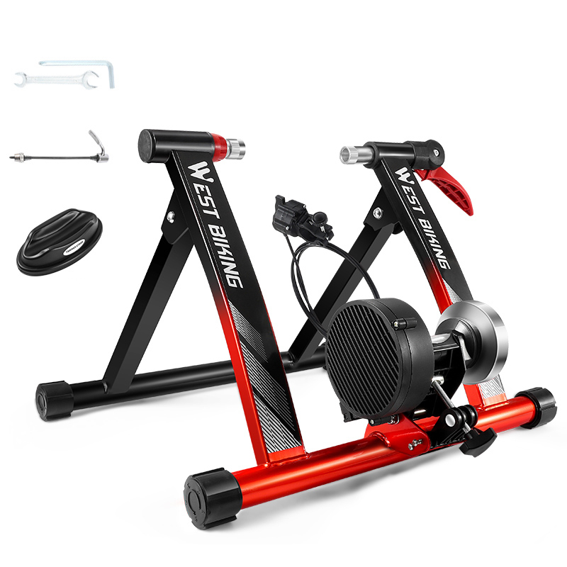 Fahrrad Rollentrainer Velo Ständer Bike Home Trainer mit 6-fachem Widerstand - Schwarz / Rot