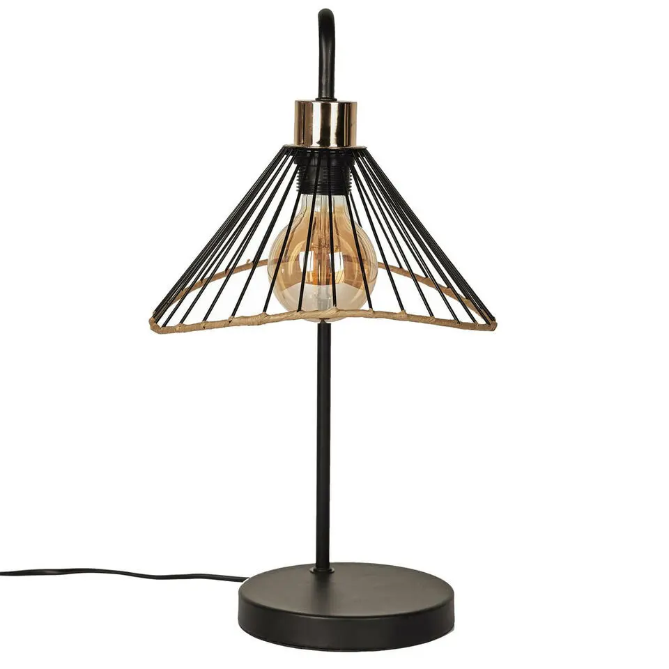 Home deco factory LED Tafellamp Loft - zwart - 30 x 47 x 25 cm
