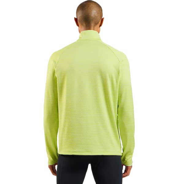 T-shirt running ODLO RUN EASY WARM MIDLAYER 1/2 ZIP SHADOW LIME MELANGE
